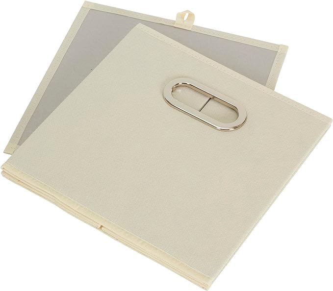 Household Essentials 82-1 Foldable Fabric Storage Bins | Set of 6 Cubby Cubes with Handles | Natural