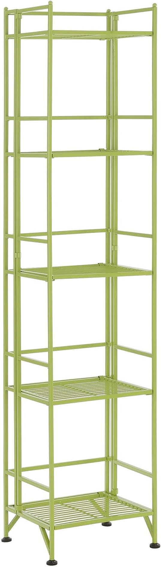 Convenience Concepts Xtra Storage Shelves - 5-Tier Folding Metal Storage Shelves, Closet Organizer for Office, Laundry Room, Bedroom, Garage, Kitchen, Bathroom, Lime Green-NeatNest