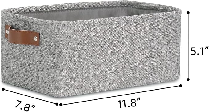 DULLEMELO Small Collapsible Fabric Basket for Organizing, Shelves, Closets, Laundry, Nursery, Decorative Gift Basket (Gray)-NeatNest