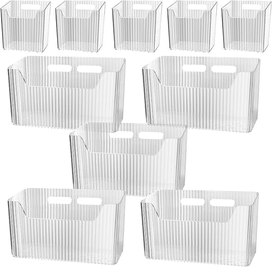 10 Pcs Storage Organizer Bins Wall Mounted Organizer Basket,Wall Organization Container Hanging Basket Bins,for Organizing Cosmetics, Toiletries and Kitchen Supplies