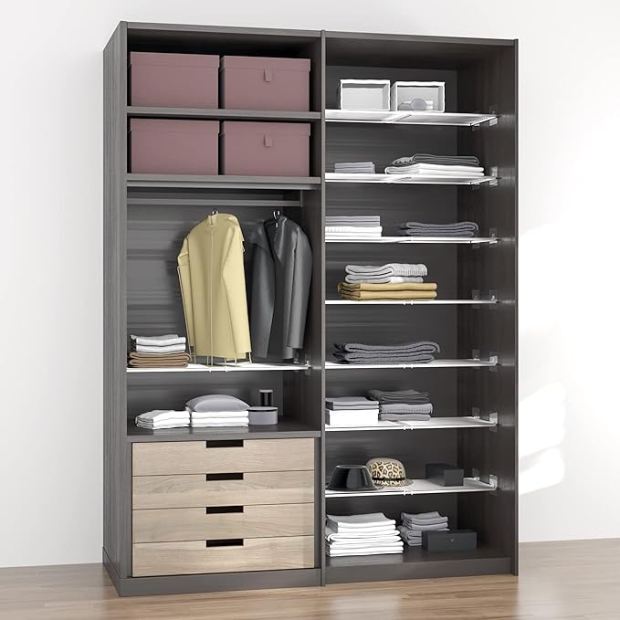 Expandable Closet Shelves Organizers, Adjustable Shelf for Cabinet Rack Storage Wardrobe Shelving for Closets Pantry Cupboard Kitchen Small 1 Pack-NeatNest