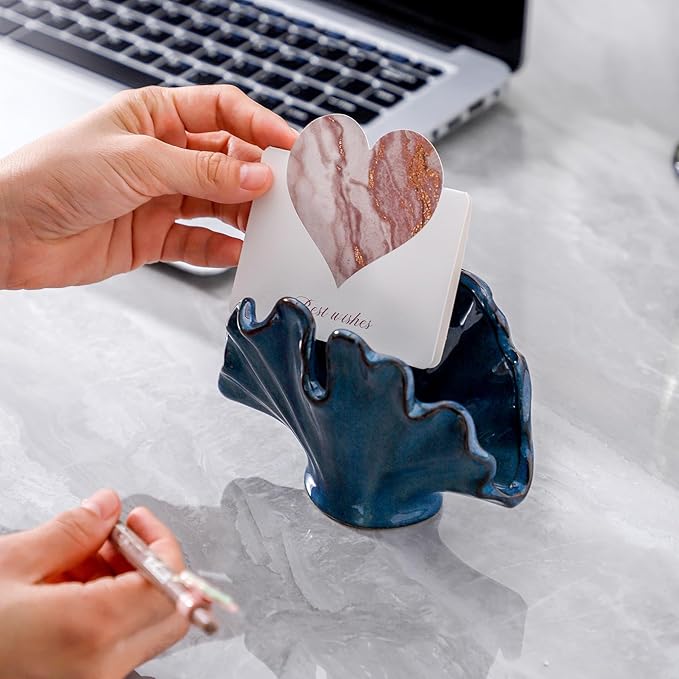 Ceramic Sponge Holder,Sponge Holder for Kitchen Sink,Compact Sink Caddy Organizer-Scouring Pad and Dish Sponge Holders,Farmhouse Kitchens Decor Cute Kitchen Gadgets Accessories(Blue)-NeatNest