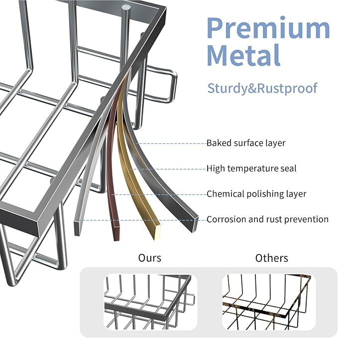 2 Pack Under Sink Organizer Storage 2-Tier Premium Metal Pull-Out Racks, Height Adjustable, Easy Installation | Kitchen & Bathroom Organizers-NeatNest