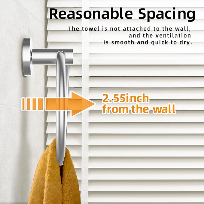 Brushed Silver Towel Ring 2Pack, SUS304 Stainless Steel Hand Towel Holder for Bathroom Kitchen, Modern Style Towel Hanger, Thicken Ring Towel Holder, Towel Rack Round Wall Mounted (2, Brushed Silver)-NeatNest