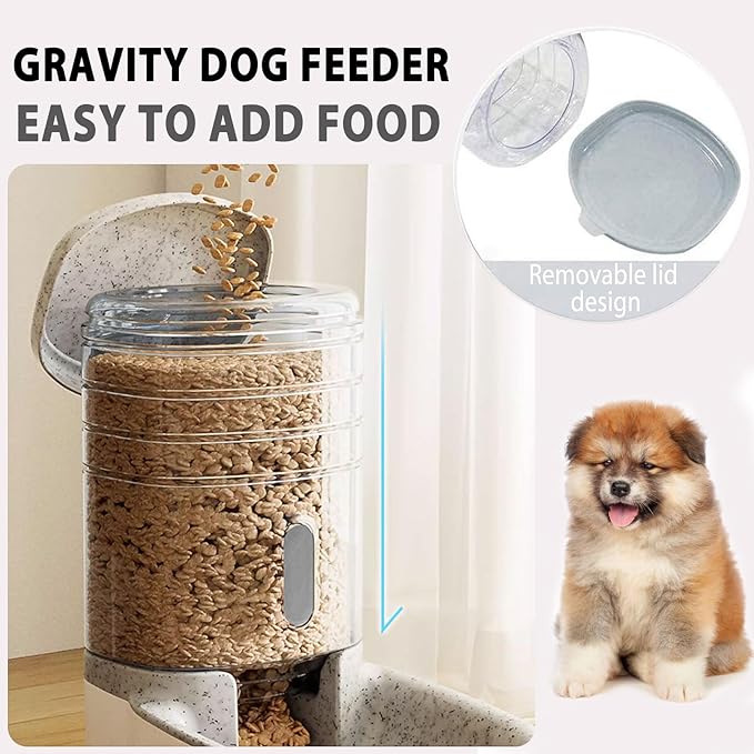 kathson Automatic Replenish Dog Food Dispenser Station,Easily Clean,1 Gallon Gravity Feeder Cat Eating Bowl,Large Capacity Pet Self Feeding for Dogs, Cats Small Pets Puppy Kitten Rabbit Bunny-NeatNest
