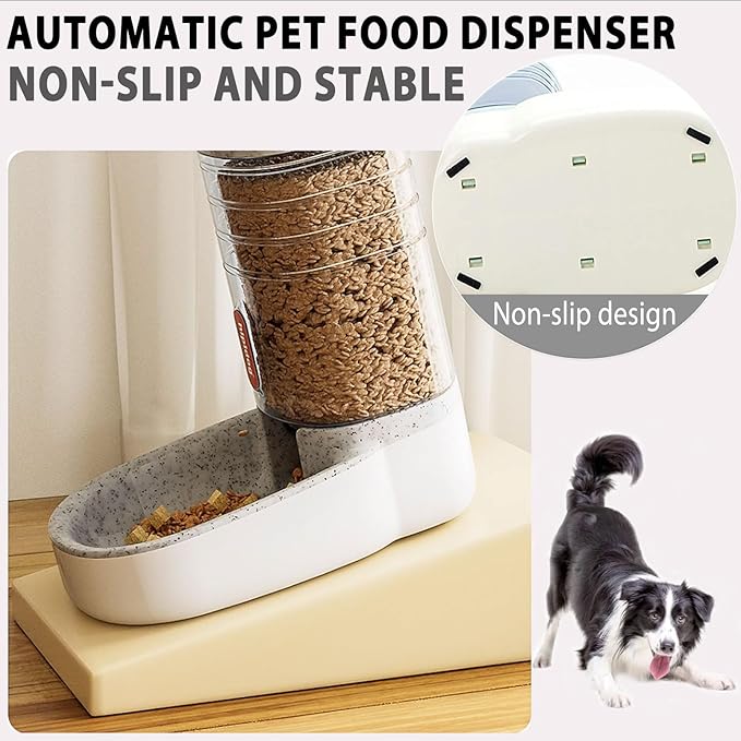 kathson Automatic Replenish Dog Food Dispenser Station,Easily Clean,1 Gallon Gravity Feeder Cat Eating Bowl,Large Capacity Pet Self Feeding for Dogs, Cats Small Pets Puppy Kitten Rabbit Bunny-NeatNest