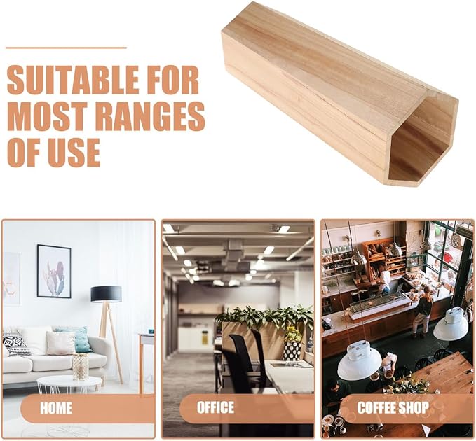 19inch Wooden Umbrella Stand - Hexagon Storage Holder for Umbrellas Canes - Indoor and Outdoor Use - Stylish and Modern Organizer for Entryways