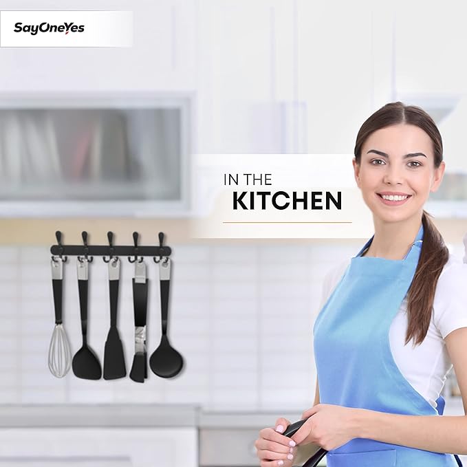 Coat Rack Wall Mount with 5 Tri Hooks, Stainless Steel 16 Inch – Black Matte Finish, Heavy Duty Wall Mounted Hook Rack for Coats, Hats, Towels, Scarfs, Robes, Bags, Entryway & Bathroom - 4 Pack-NeatNest