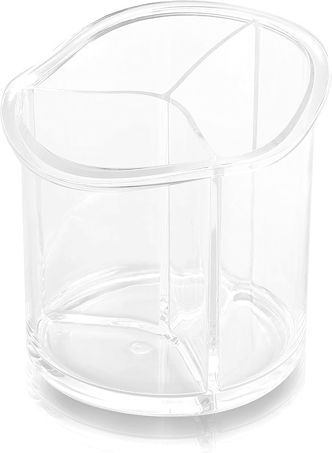 BINO The Triad' 3 Compartment Acrylic Makeup and Jewelry Organizer, Clear and Transparent Cosmetic Beauty Vanity Holder Storage, Clear-NeatNest