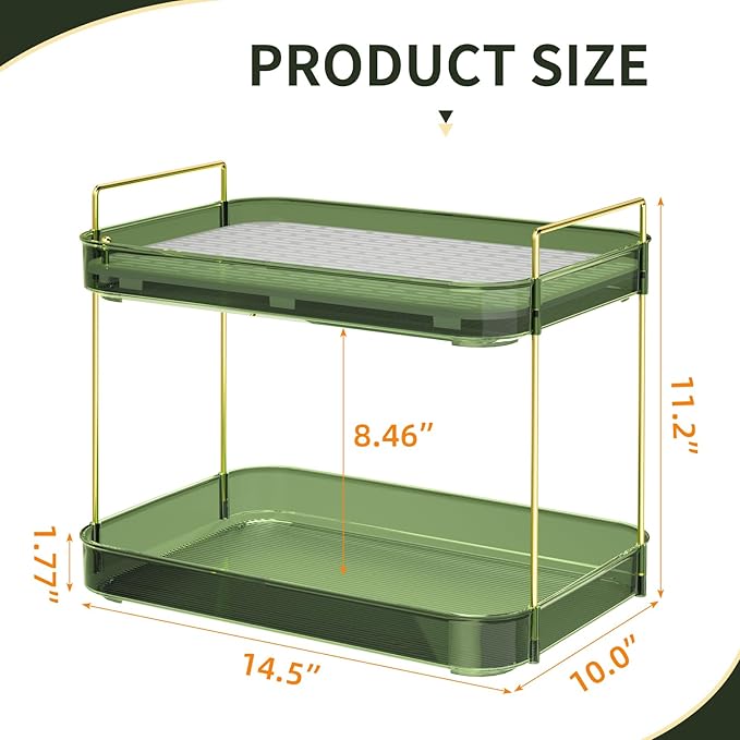Seoneiro Whiskey Tray and Glass Cup Rack with Drain Board and Mug Holder - Kitchen and Bathroom Countertop Organizer