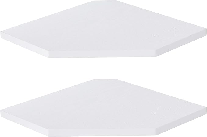 Corner Shelf Wall Mount, Floating Corner Shelves, Set of 2 Corner Wall Shelf Organizer, Rustic Wood Wall Storage Display Shelves for Living Room Bedroom Bathroom Kitchen, Rustic White-NeatNest