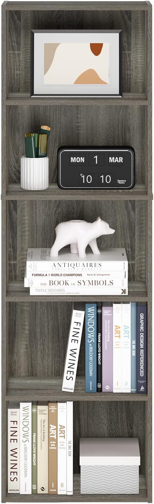 Furinno Luder Bookcase / Bookshelf / Storage Shelves, 5-Tier, French Oak-NeatNest