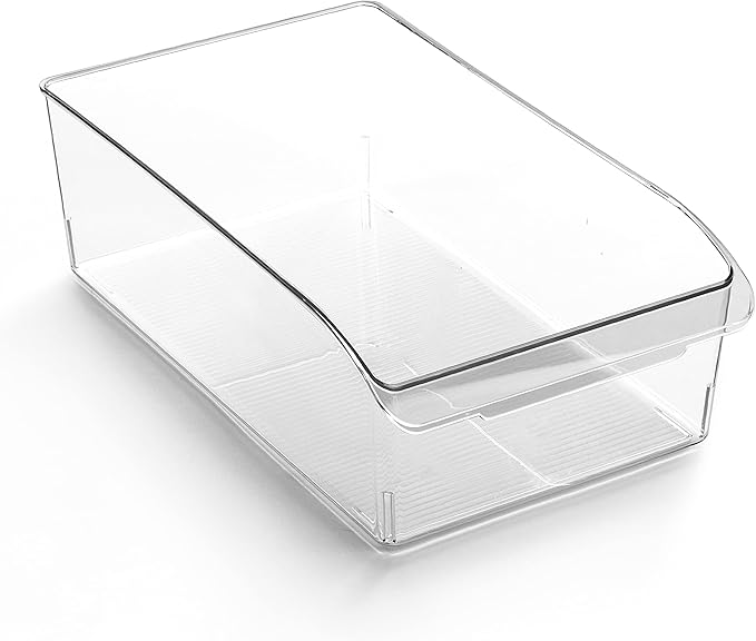 BINO | Plastic Storage Bins, X-Large | THE CURVE COLLECTION | Multi-Use Organizer Bins | Built-In Handle | BPA-Free | Pantry Organization | Home Organization | Fridge and Freezer Organizer-NeatNest