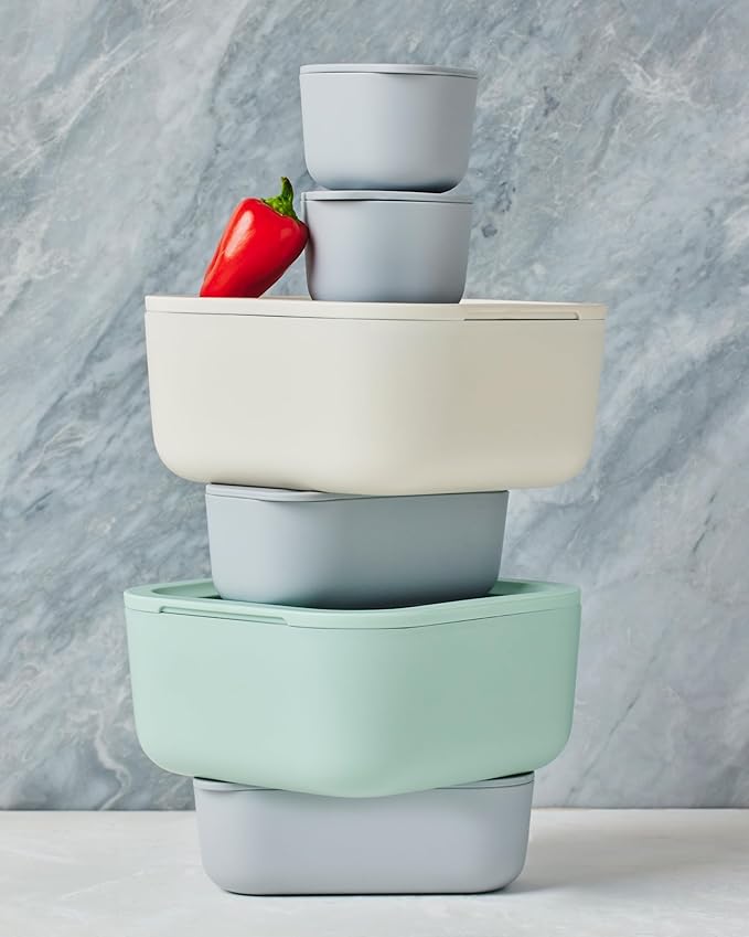 Caraway Glass Food Storage - 10 Cup Glass Container with Ceramic Coated Non-Stick Lids - Easy to Store, Non-Toxic, Dishwasher, Oven, & Microwave Safe-NeatNest