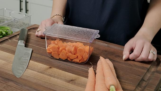 Condiment Storage Containers | Set of 2 Small Organizers with Lids for Refrigerator | Dishwasher Safe | Made in USA-NeatNest