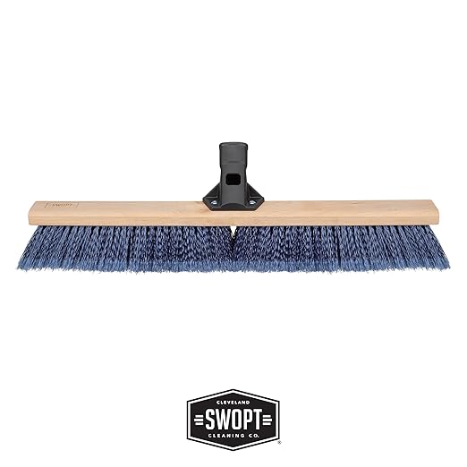 SWOPT 24” Premium Multi-Surface Push Broom Head — Indoor and Outdoor Push Broom — Cleaning Head Interchangeable with All SWOPT Cleaning Products for More Efficient Cleaning and Storage