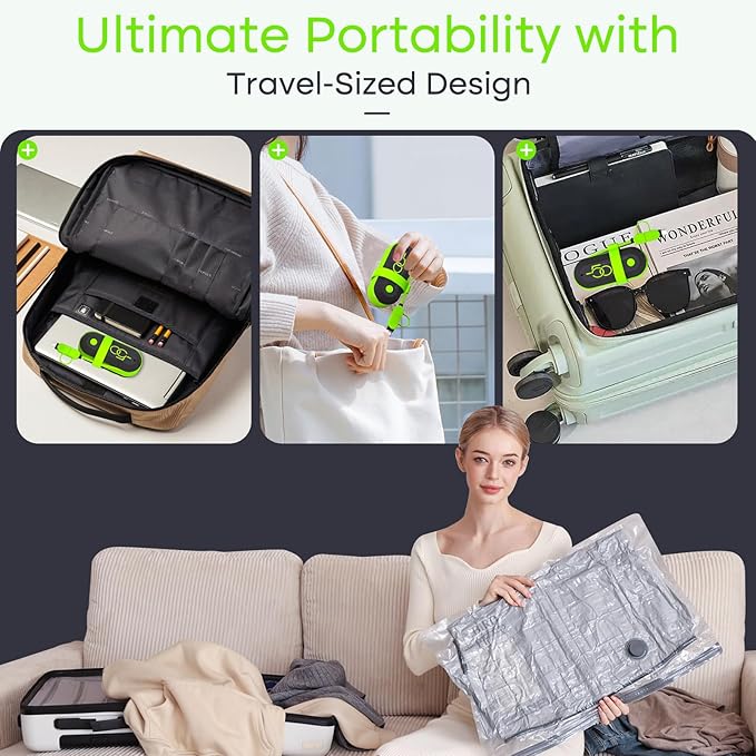Travel Vacuum Storage Bags with USB Electric Pump, 15 Pack Compression Travel Packing Bags for Luggage and Suitcase, Carry-on Size Space Saver for Clothes and Clothing-NeatNest