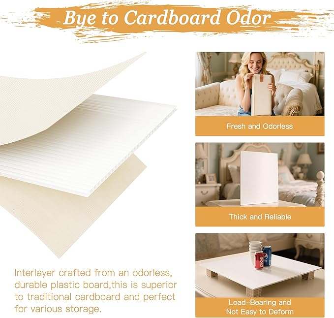 Criusia Under Bed Storage Bins with Clear PVC Lids – 2 Pack Large Underbed Organizers with Heavy-Duty Handles, Reinforced with 800G PP Panels & 80G Non-Woven Fabric – Waterproof & Foldable, Beige-NeatNest