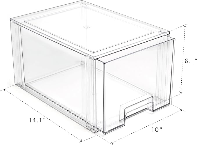 BINO | Stackable Storage Drawers, Tall Large - Clear | THE CRATE COLLECTION | Storage Bins With Drawers | Bathroom Organizers | Under Sink Organizer | Vanity Cabinet Home Organization-NeatNest