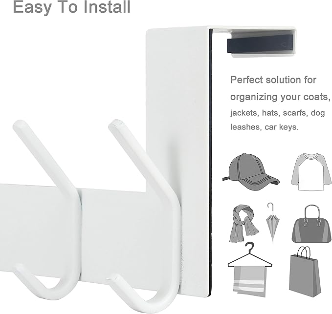 WEBI Over The Door Hooks for Hanging,Over The Door Towel Rack,Over Door Coat Hanger Over Door Coat Rack for Hanging Towels,Hats,Clothes,Behind Back of Bathroom,Bronze