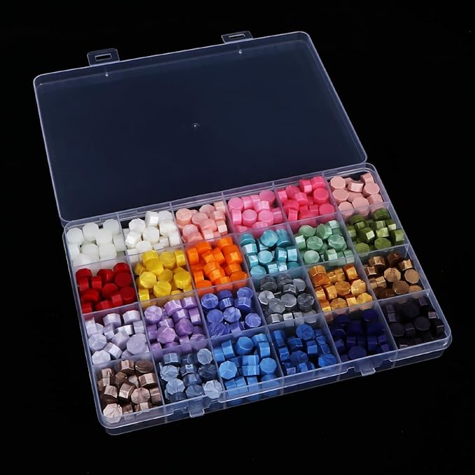 2 Pack 24 Grids Clear Plastic Organizer Box Fixed Compartment Storage Container for Craft, Beads, Jewelry, Small Parts, Small Items-NeatNest