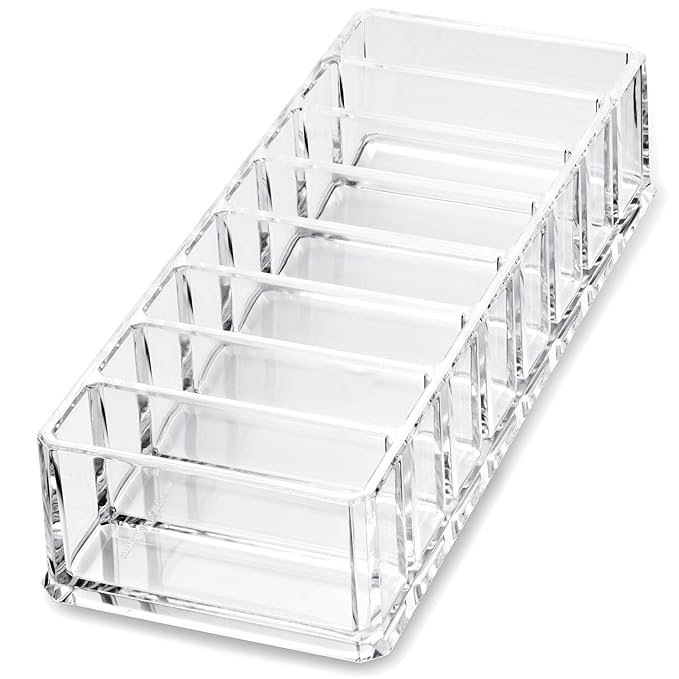byAlegory Acrylic (Bronzer, Highlighter, Powder, Blush) Compact Makeup Organizer | 8 Space Cosmetic Storage (CLEAR)-NeatNest