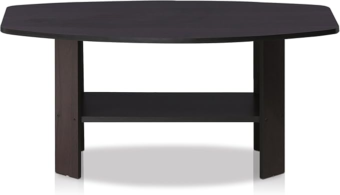 Furinno Simple Design Coffee Table, Dark Walnut-NeatNest