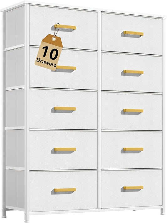 DWVO 10 Drawers Dresser, Fabric Dresser, Fabric Storage Tower, Organizer Unit for Bedroom, Living Room, Hallway, Closets-NeatNest