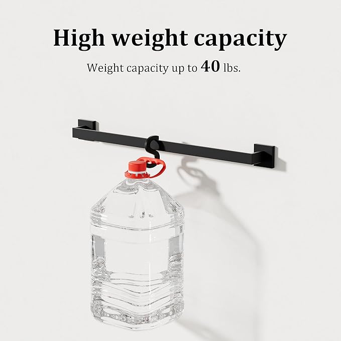 Alise Black Towel Bars,23.6 Inch Towel Holder Towel Racks for Bathroom and Lavatory,SUS304 Stainless Steel Hand Towel Hanger Rail Wall Mount,Useable Length 21.85 Inch Towel Bar, GYT060-B
