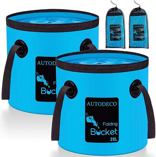 AUTODECO 5 Gallon Collapsible Bucket Water Container Portable Wash Basin for Fishing Camping Car Washing Hiking 20L-NeatNest
