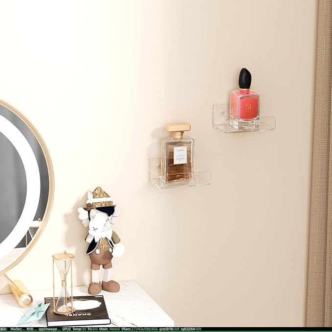 5'' Clear Acrylic Wall Shelf 2 Pack, 5 Inch Small Wall Shelves Display for Small Space-NeatNest