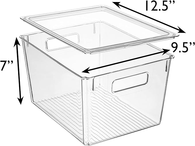 ClearSpace Plastic Storage Bins with Lids X-Large – Perfect Kitchen Organization, Desk Organizer or Pantry Storage – Desktop Organizer, Pantry Organization and Storage Bins, Cabinet Organizers-NeatNest