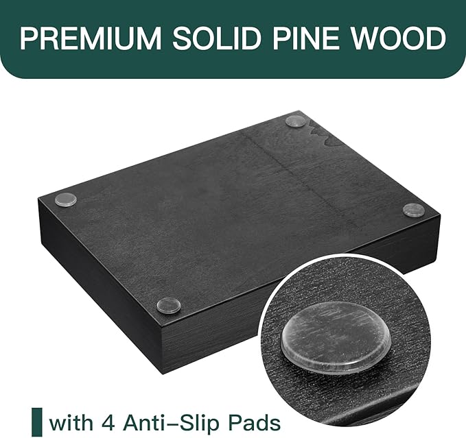 Desk Drawer Organizer Tray with 9 Adjustable Compartments, Wooden Office Desk Accessories Supplies Organization Storage for Desktop Bathroom Vanity Makeup Black-NeatNest