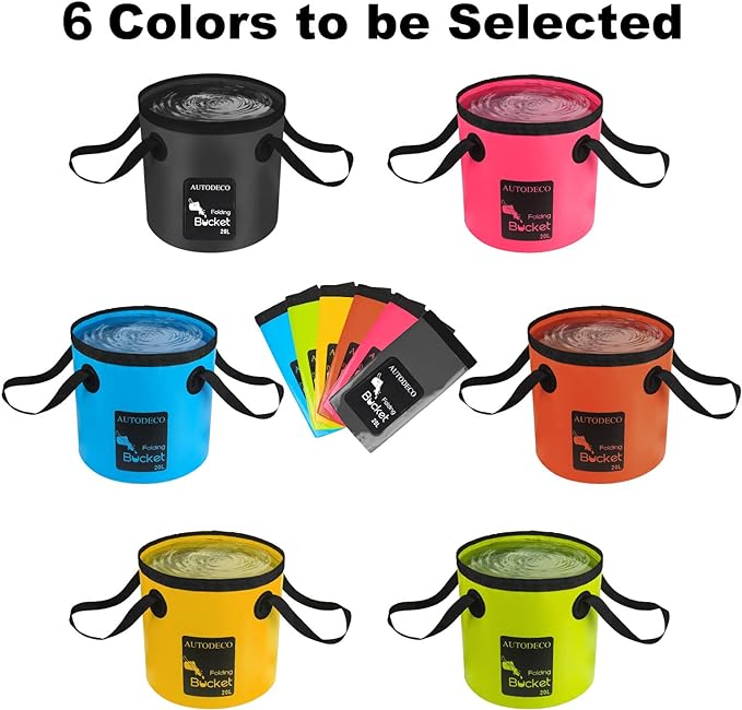 AUTODECO Collapsible Bucket 5 Gallon Container Folding Water Bucket Portable Wash Basin 20L-NeatNest