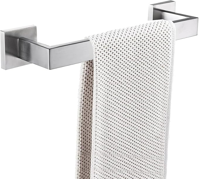 12 Inch Towel Bar for Bathroom 12/16/24/28/32/36 Inch Kitchen Towel Holder Brushed Nickel Towel Rod Wall Mounted SUS304 Rustproof Towel Rack Modern Square Design (1, Brushed Nickel, 12 Inch)