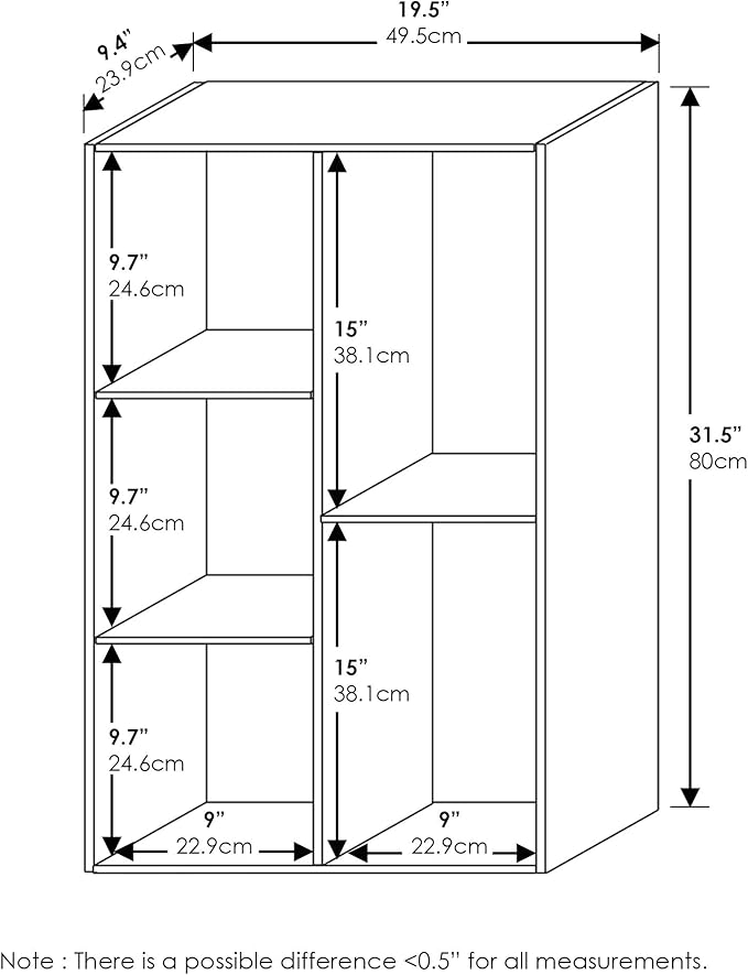 Furinno Luder Bookcase / Book / Storage , 5-Cube, White-NeatNest