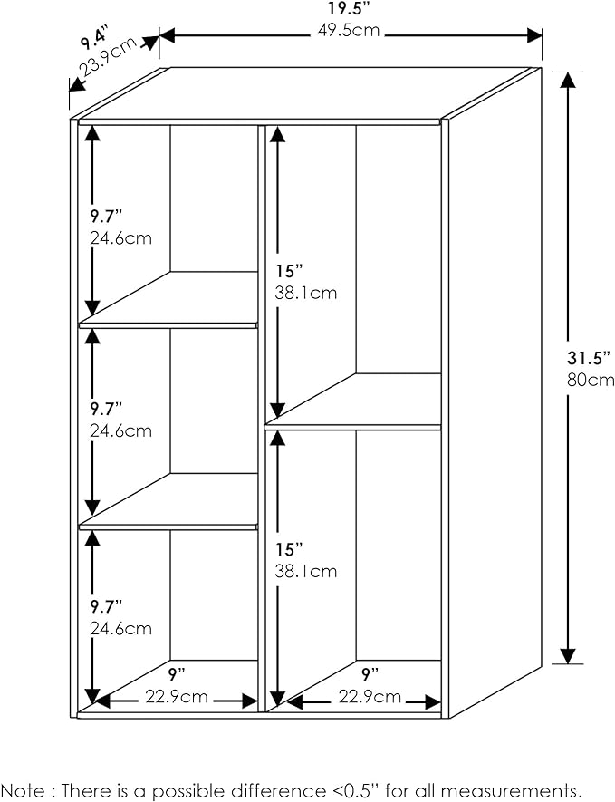 Furinno Luder 5-Cube Reversible Open Shelf, Blackwood-NeatNest
