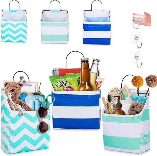 ACQTULOU Wall Hanging Storage Bag, Over The Door Closet Organizer Hanging Pocket Linen Cotton Organizer Box Containers for Bedroom, Bathroom-NeatNest