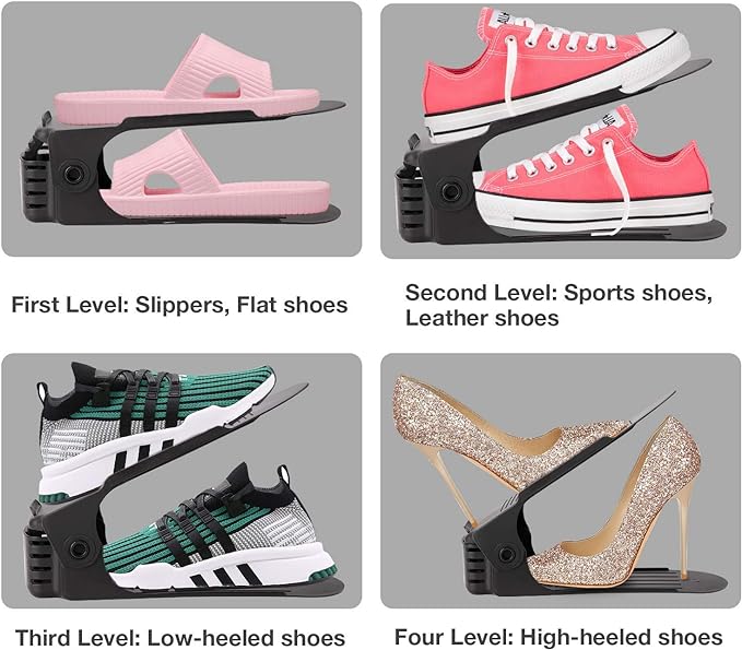 Neprock Shoe Rack Shoe Organizer Space-Saving Storage Shoe Organizer for Closet,Shoe Stacker Shoe Slots Space Saver Double Stack Shoe Holder Homeries-NeatNest