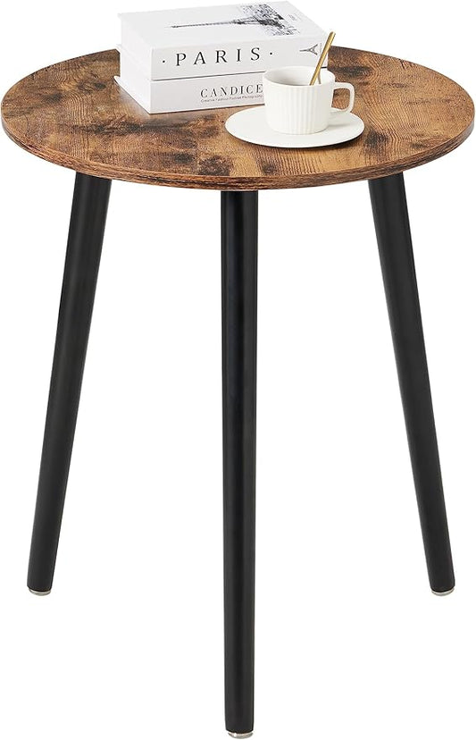 Apicizon Round Side Table, Modern Nightstand End Table, Nursery Side Table for Small Spaces, Bedroom, Living Room,16.5 x 20 Inches, Rustic Brown-NeatNest