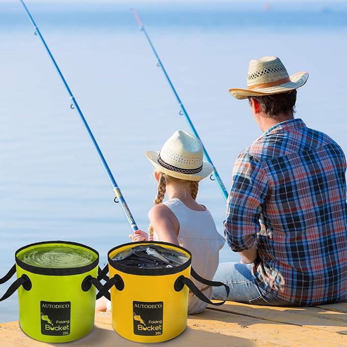 AUTODECO Collapsible Bucket 5 Gallon Container Folding Water Bucket Portable Wash Basin 20L-NeatNest