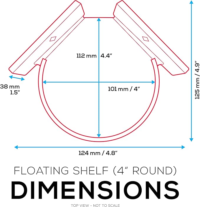 BRAINWAVZ 4” Small Floating Shelf, Adhesive & Screw in, for Bluetooth Speakers, Cameras, Plants, Toys, Books & More, Easy to Install Shelves Wall Mount (White)-NeatNest