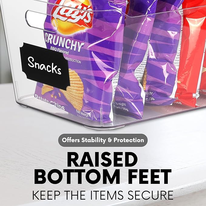 Clear Plastic Storage Bins, Perfect for Kitchen Organization or Pantry Organization and Storage, X-Large Fridge Organizer Plastic Bins, Pantry Organization and Storage Bins, Cabinet Organizers-NeatNest