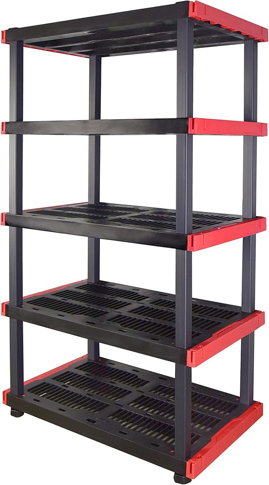CX Craftsman, 5-Tier Highly Durable Storage Rack, 200lbs/shelf, (72.3”H x 40”W x 24”D), Interlocking Shelving Unit and Weather-Resistant Design, American Made Garage Shelf-NeatNest