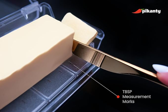 Airtight Butter Dish with Hinged Lid - Large Plastic Butter Container for Countertop or Fridge, Fits East & West Coast Sticks, Dishwasher Safe, Made in USA