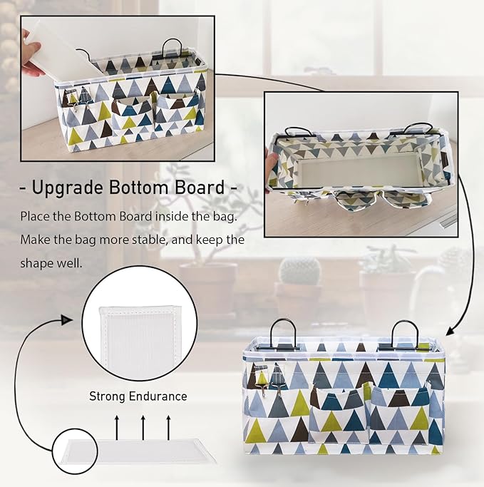 2pcs Large Wall Hanging Organizer Bag, Linen Fabric Door Hanging Storage Baskets with Pockets, Waterproof Bin for Kitchen, Bedroom, Office, RV Camper (Colors)-NeatNest