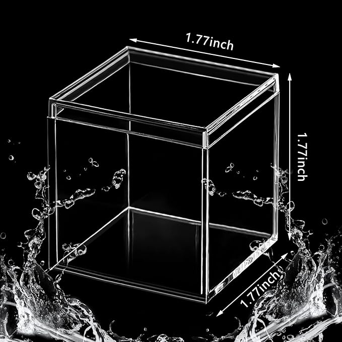 Blulu 8 Pieces Clear Acrylic Plastic Jewelry Box Mini Storage Box Mini Cube Containers with Lids for Candy Pill and Tiny Jewelry(Square,1.77 x 1.77 x 1.77 Inch)-NeatNest