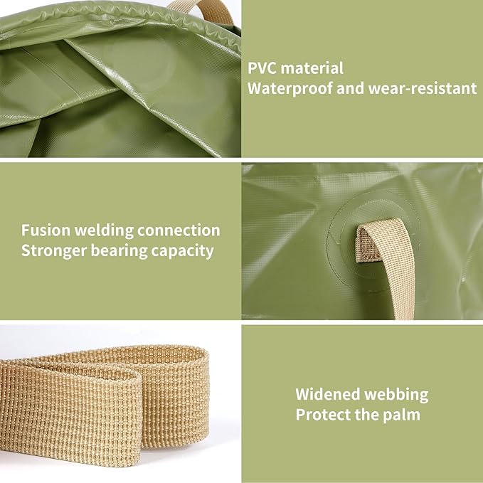 CIRCINUS Collapsible Water Bucket 5.28 gallons (20 liters) Portable wash Basin for Camping Fishing Travel Outdoor Gardening car Washing (Green)-NeatNest