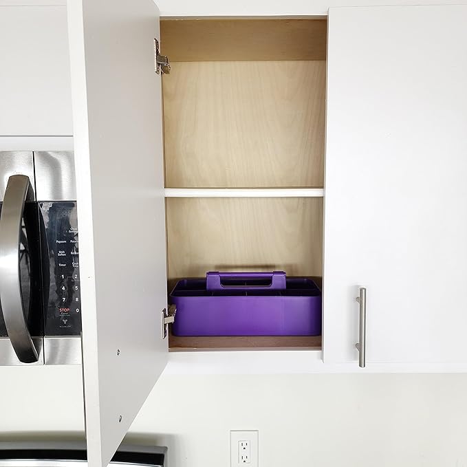 8 Compartments DIY Dividers,Large caddy, Multi Purpose, Simple, Portable, Stackable, Modern Solution for School, Office,MADE IN USA (Royal Purple)-NeatNest