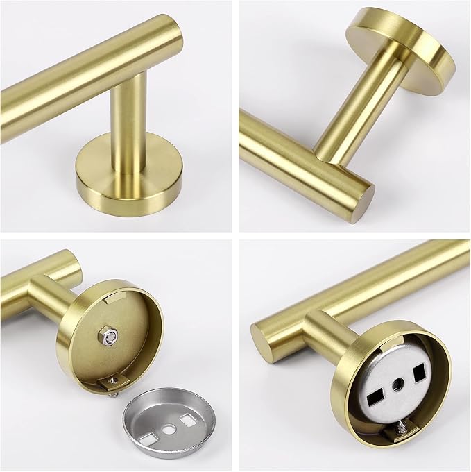 KES 25.2 Inches Towel Bar for Bathroom, Hand Towel Holder, Towel Bar Wall Mount, SUS304 Stainless Steel Brushed Gold, Total Length 27.6 Inch, A2000S70B-BZ
